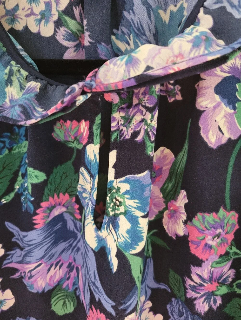 J. Crew XXL Black Floral Skirt with Purple & Green Print